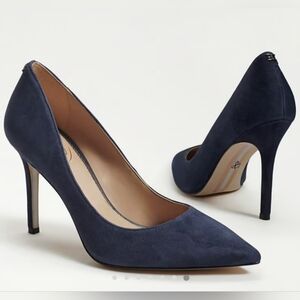 Sam Edelman Hazel Navy Blue Suede Pointed Toe Pump heels Size 7.5